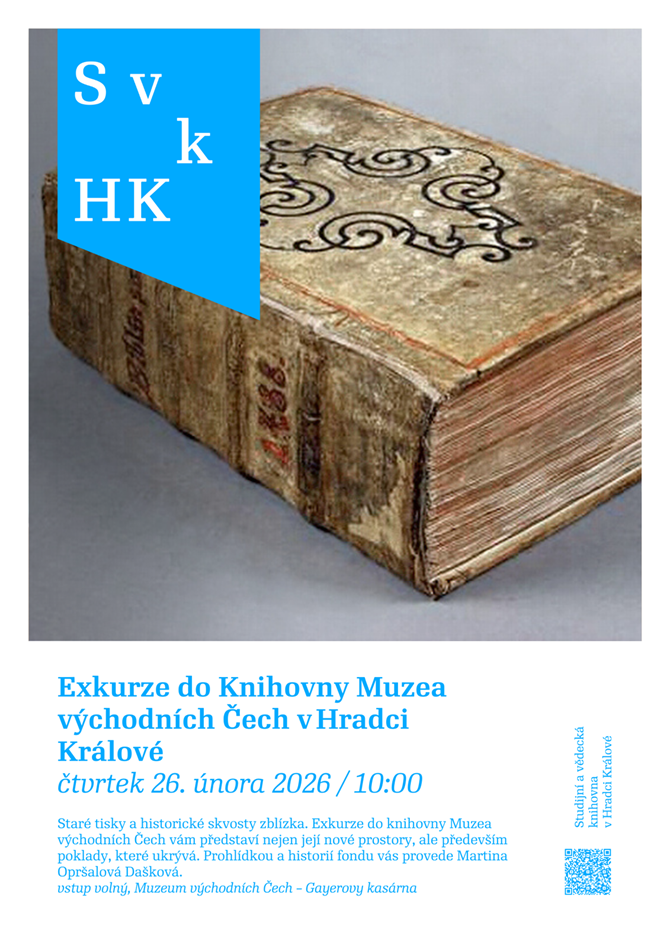 Exkurze do Knihovny Muzea východních Čech v HK - Studijní a vědecká knihovna v Hradci Králové